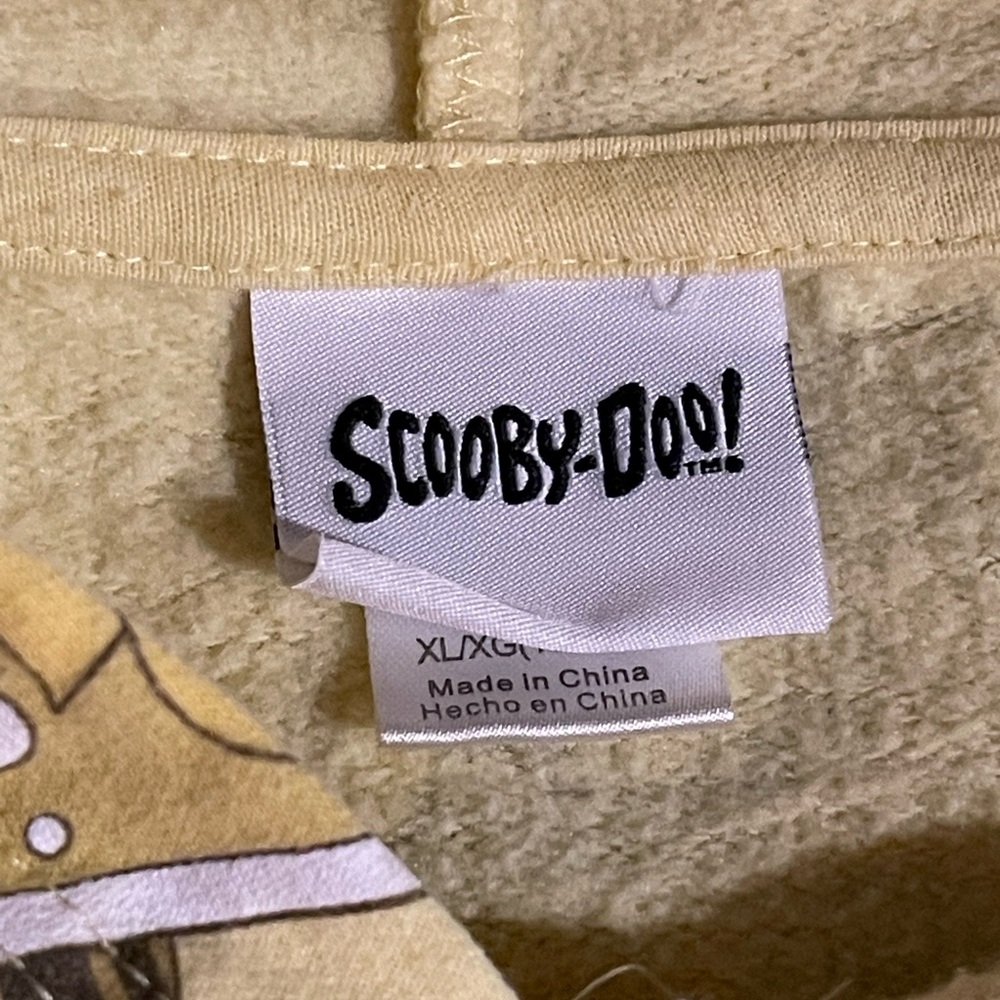 SCOOBY-DOO Yellow Hoodie Size 15-17/XL Jr. Kangaroo Pocket Great Graphic EUC - Picture 6 of 12